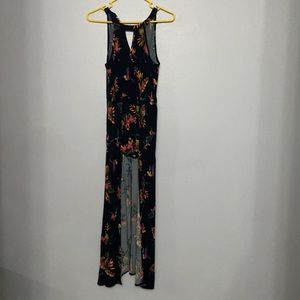 Tropical romper with long skirt